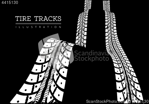 Image of Tire tracks vector illustration