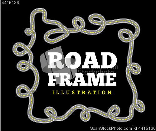Image of Curved road track in a frame.