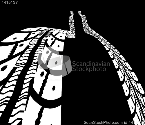 Image of Tire tracks vector illustration