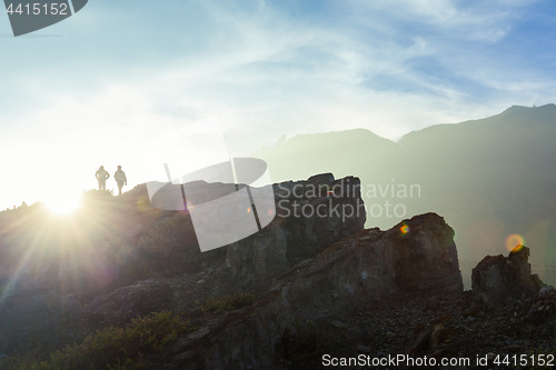 Image of Hikers, Ijen volcano crater