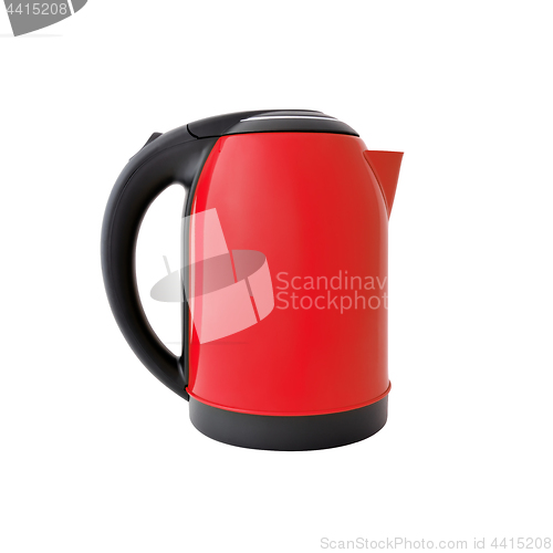 Image of Red kettle isolated on white