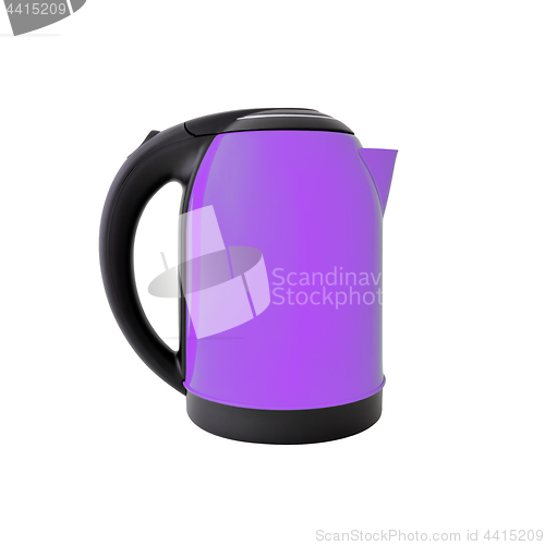 Image of Purple kettle isolated on white
