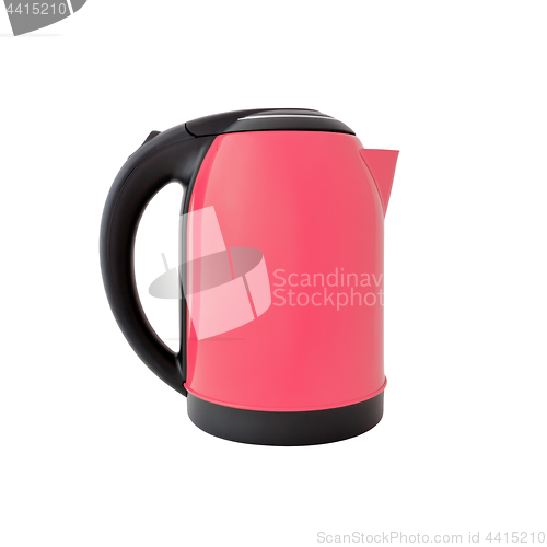 Image of Pink kettle isolated on white