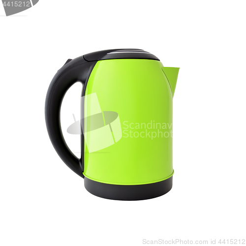Image of Green kettle isolated on white