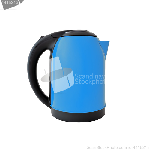 Image of Blue kettle isolated on white