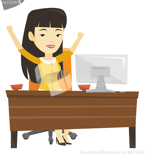 Image of Successful business woman vector illustration.