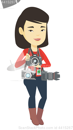 Image of Photographer taking photo vector illustration.