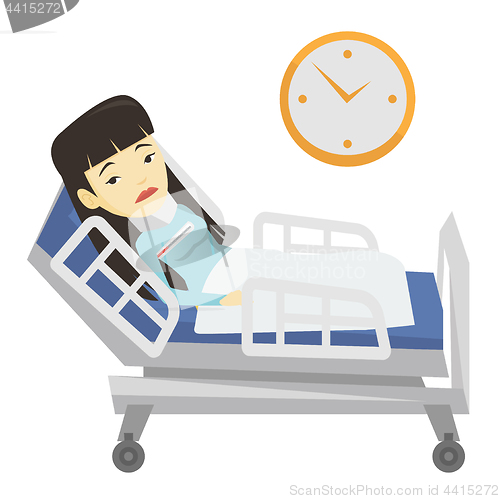 Image of Woman with neck injury vector illustration.