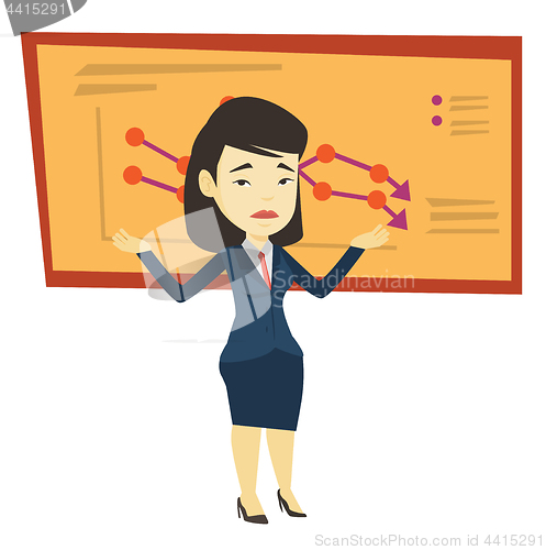 Image of Bankrupt business woman vector illustration.