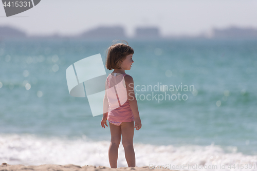 Image of little cute girl at beach