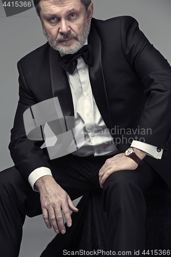 Image of Senior Businessman sitting in chair