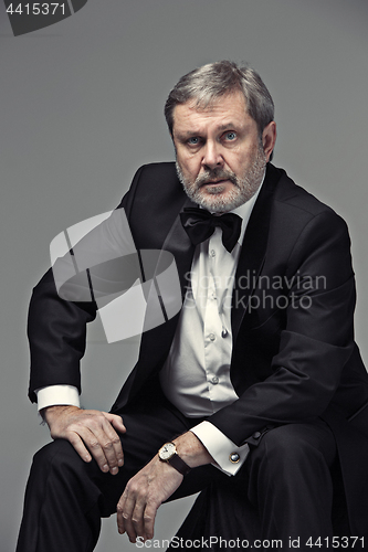 Image of Senior Businessman sitting in chair