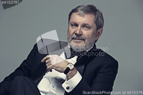 Image of Senior Businessman sitting in chair