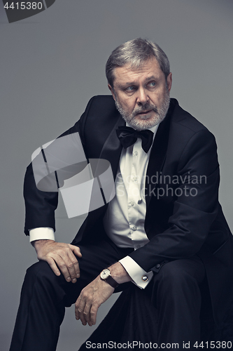 Image of Senior Businessman sitting in chair