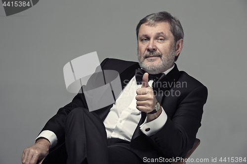 Image of Senior Businessman sitting in chair