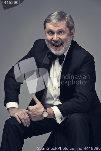 Image of Senior Businessman sitting in chair