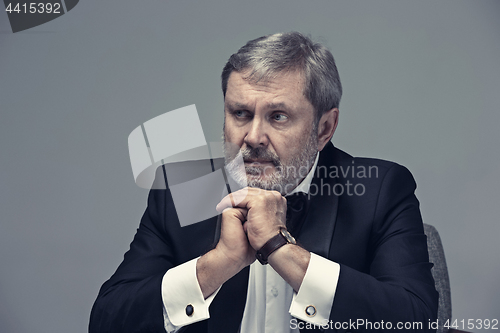 Image of Senior Businessman sitting in chair