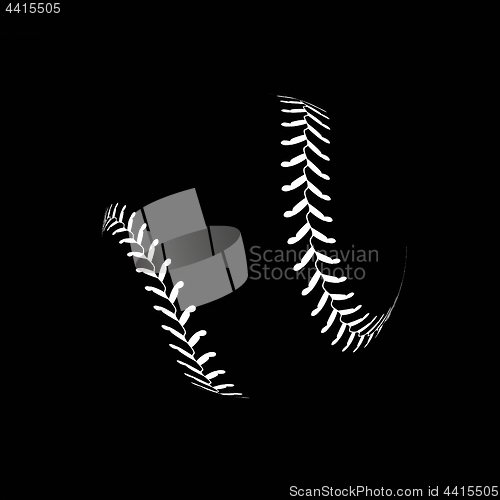 Image of Baseball ball on white background