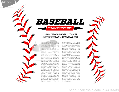 Image of Baseball ball text frame on white background.