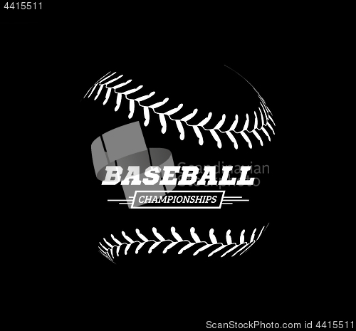 Image of Vector baseball ball on black background.