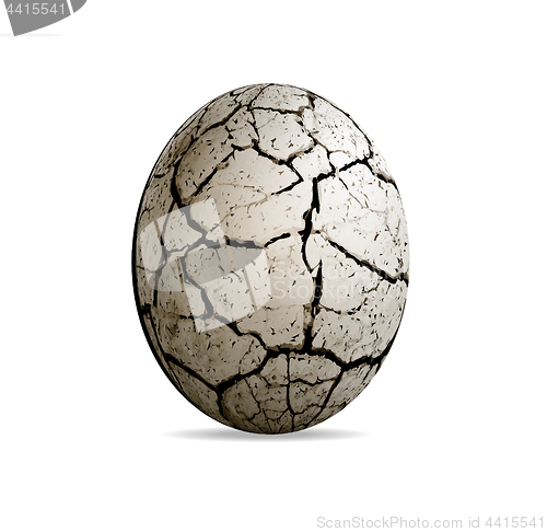 Image of Egg of a dinosaur on a white background. Realistic vector illustration