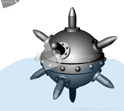 Image of Naval mine vector illustration