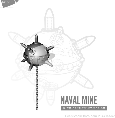 Image of Naval mine vector illustration