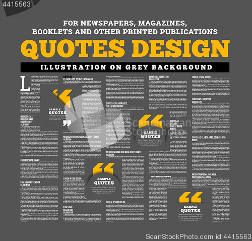 Image of Quotes design for newspapers, magazines, books and other printed and online publications