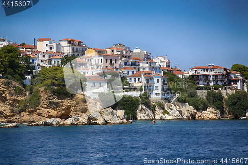 Image of Detais of the old part of Skiathos town on Skiathos Island in Gr