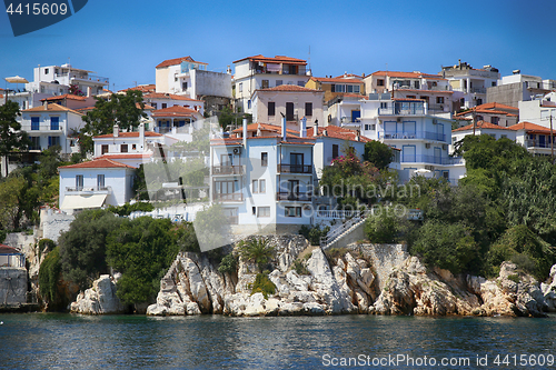 Image of Detais of the old part of Skiathos town on Skiathos Island in Gr