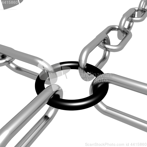 Image of Black Link Chain Shows Strength Security
