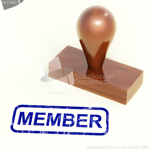 Image of Member Rubber Stamp Shows Membership Registration And Subscribin