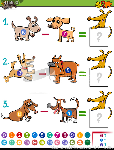 Image of subtraction educational activity for kids
