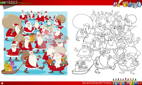 Image of christmas group coloring page