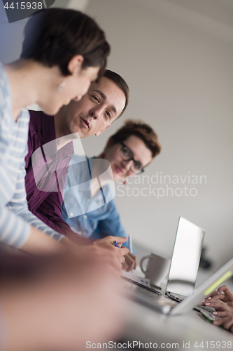 Image of Group of young people meeting in startup office