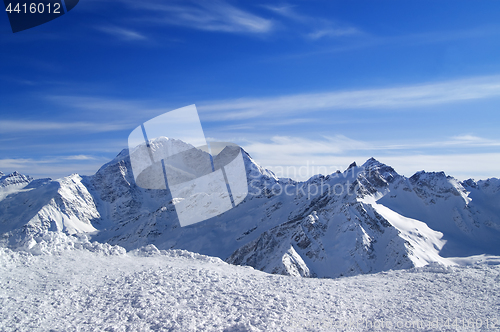 Image of Caucasus Mountains in snowy winter