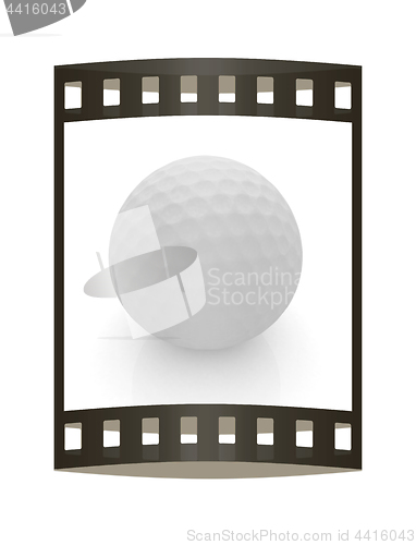 Image of Golf ball. 3D rendering. The film strip.