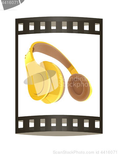 Image of Best headphone icon. 3d illustration. The film strip.