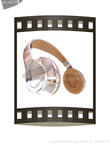 Image of Best headphone icon. 3d illustration. The film strip.