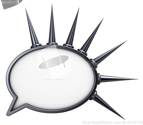 Image of metal speech bubble