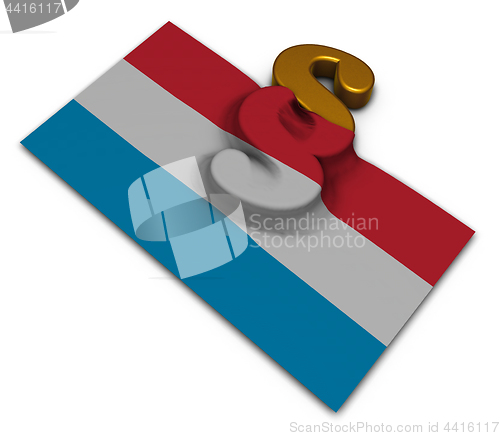 Image of paragraph symbol and flag of luxembourg