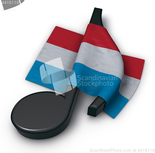 Image of music note symbol and flag of Luxembourg