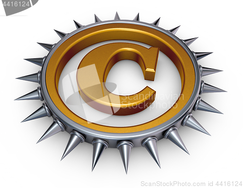 Image of copyright symbol with spikes