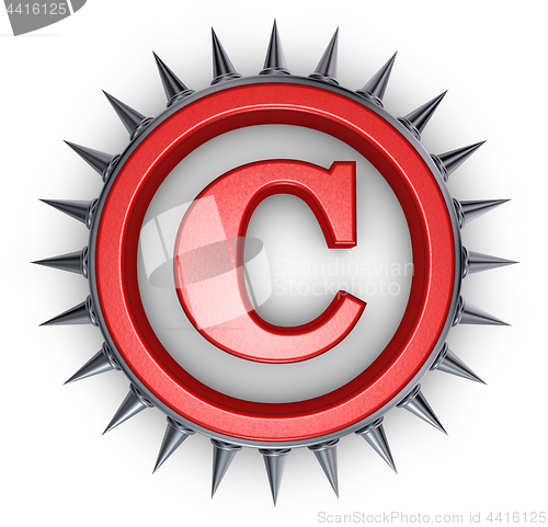 Image of copyright symbol with spikes