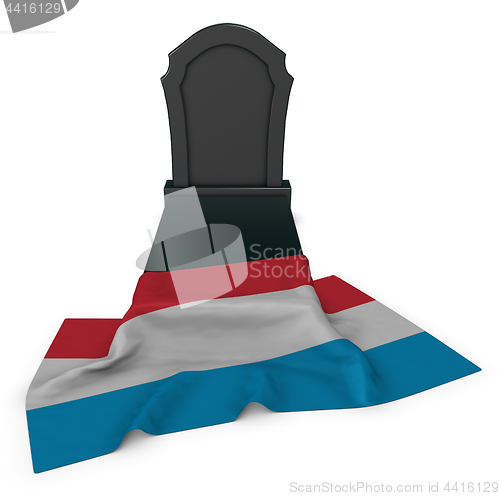 Image of gravestone and flag of luxembourg