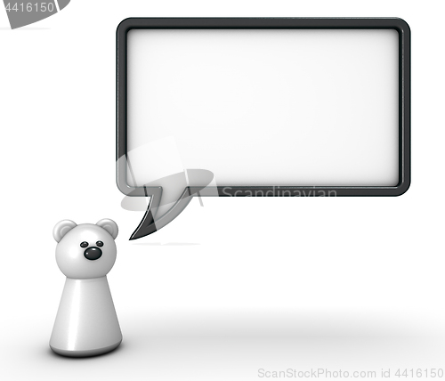 Image of polar bear and speech bubble