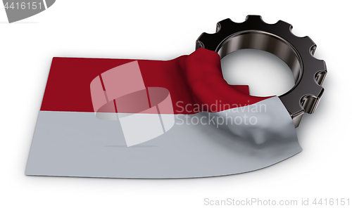 Image of gear wheel and flag of monaco