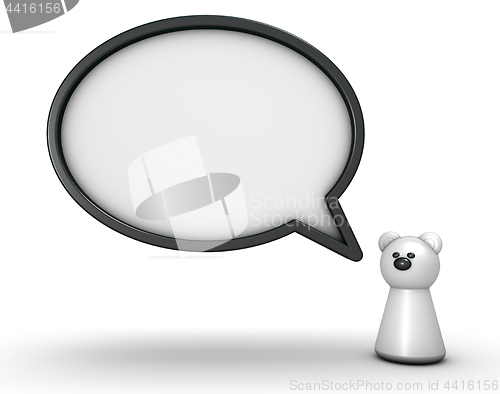 Image of polar bear and speech bubble