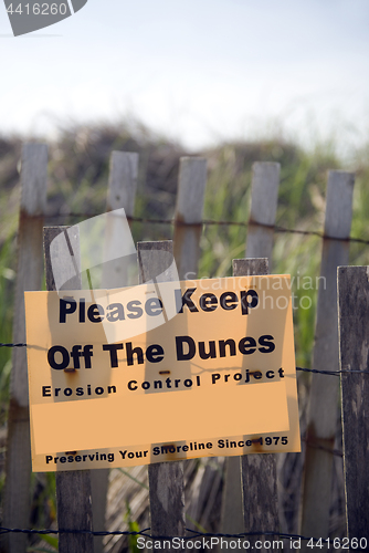 Image of keep off dunes sign Montauk, New York