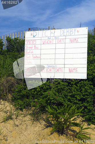 Image of fishing contest sign Montauk New York